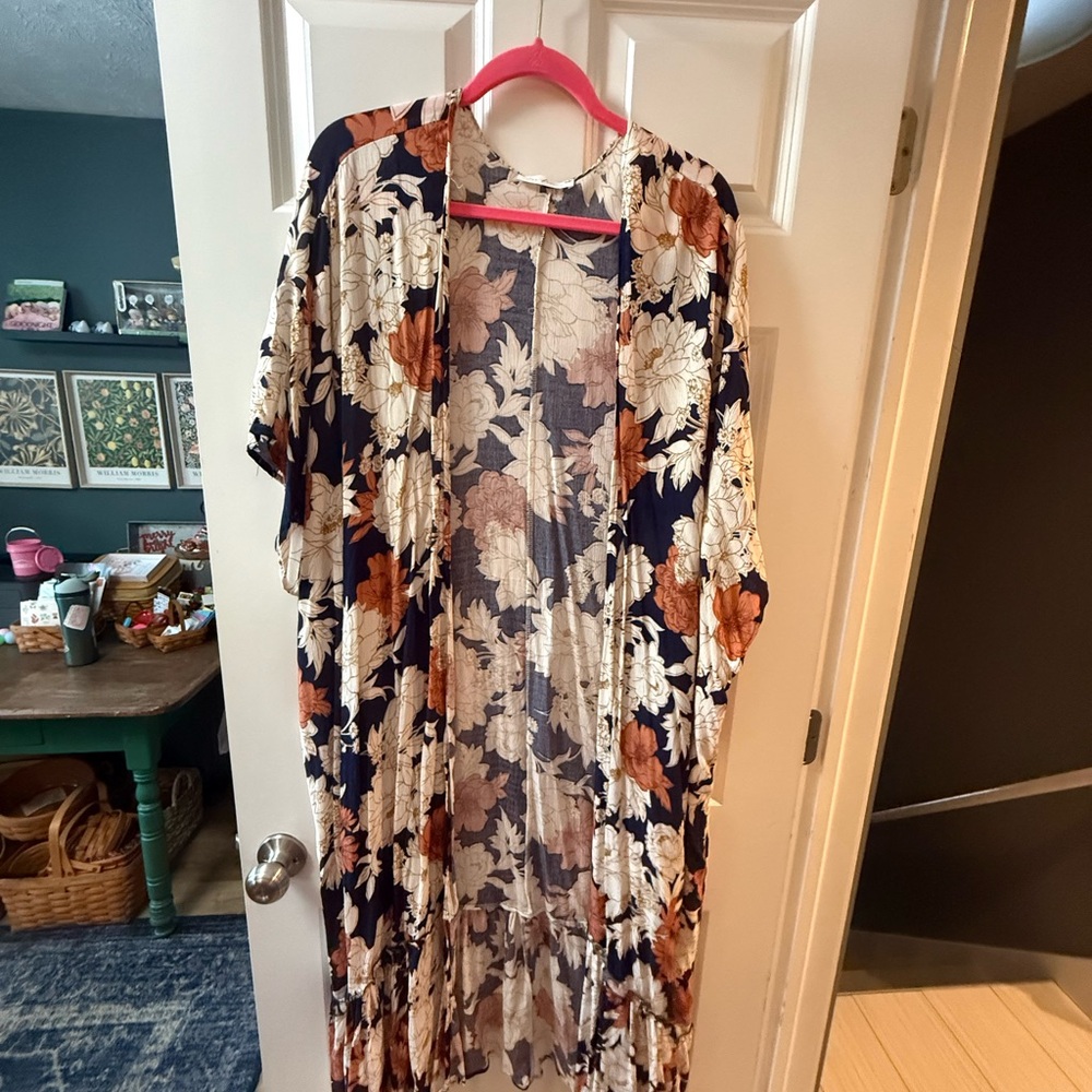 Floral Open-Front Kimono